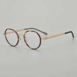 Round Titanium Glasses LE5314 - Tortoise - Gold
