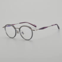 Round Acetate & Titanium Glasses LE5262 - Grey