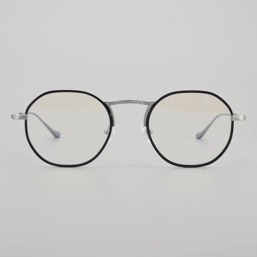 Round Titanium Glasses LE5223 - Black - Silver