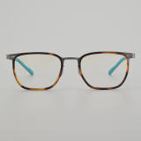 Square Titanium Glasses LE5341 - Tortoise - Gunmetal Front View