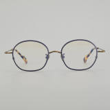 Round Titanium Glasses LE5234 - Blue - Bronze Front View