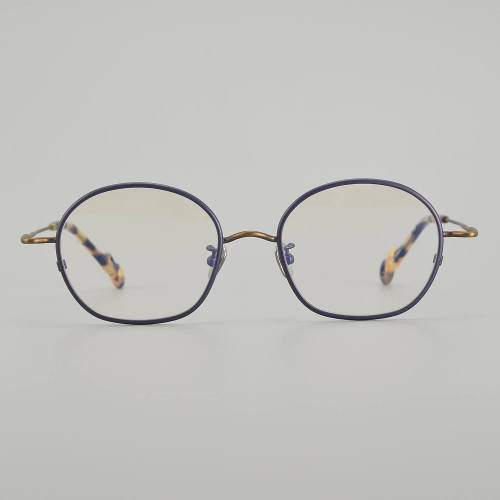 Round Titanium Glasses LE5234 - Blue - Bronze