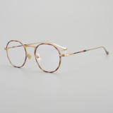 Round Titanium Glasses LE5223 - Amber - Gold