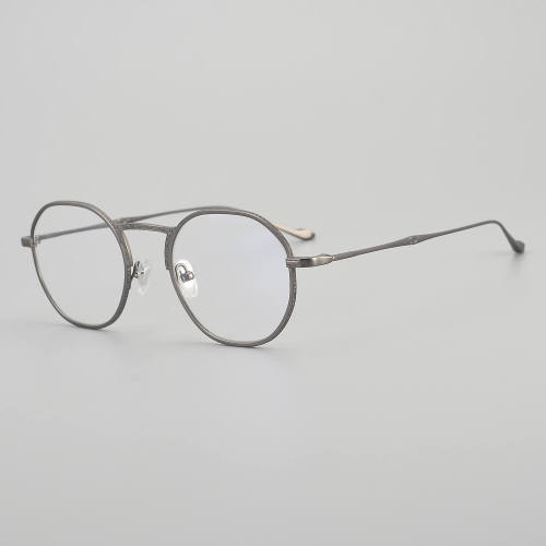 Round Titanium Glasses LE5223 - Gunmetal