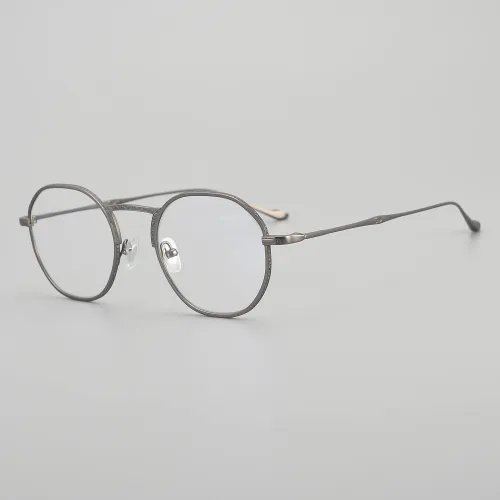 Round Titanium Glasses LE5223 - Gunmetal