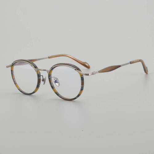 Round Acetate & Titanium Glasses LE5262 - Colorful