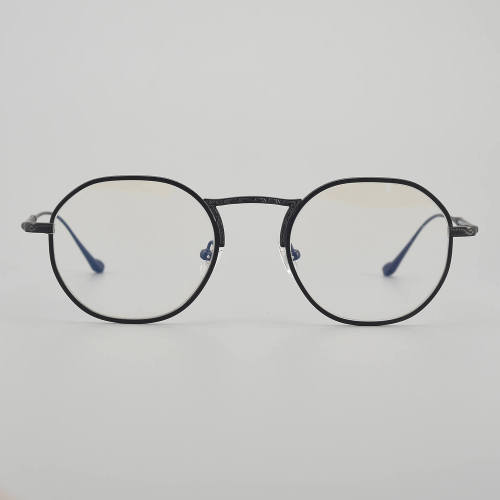 Round Titanium Glasses LE5223 - Black