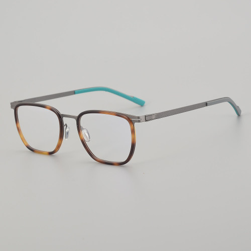 Square Titanium Glasses LE5341 - Tortoise - Gunmetal