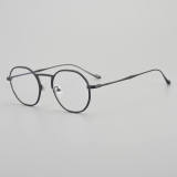 Round Titanium Glasses LE5223 - Black