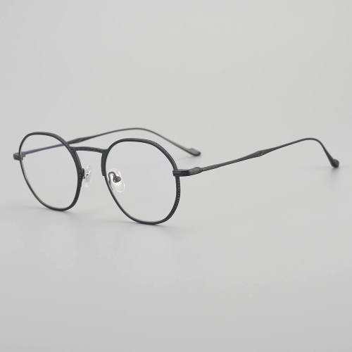 Round Titanium Glasses LE5223 - Black