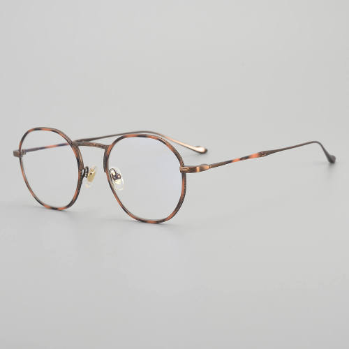 Round Titanium Glasses LE5223 - Tortoise - Bronze