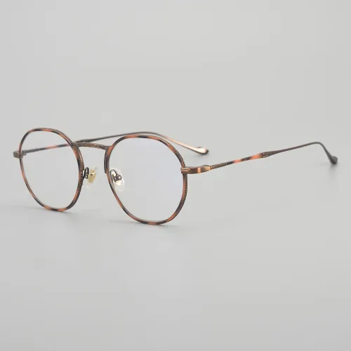 Round Titanium Glasses LE5223 - Tortoise - Bronze