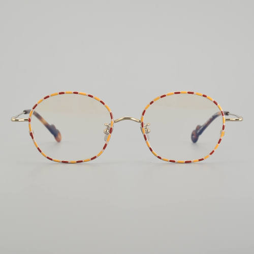 Round Titanium Glasses LE5234 - Pink - Gold