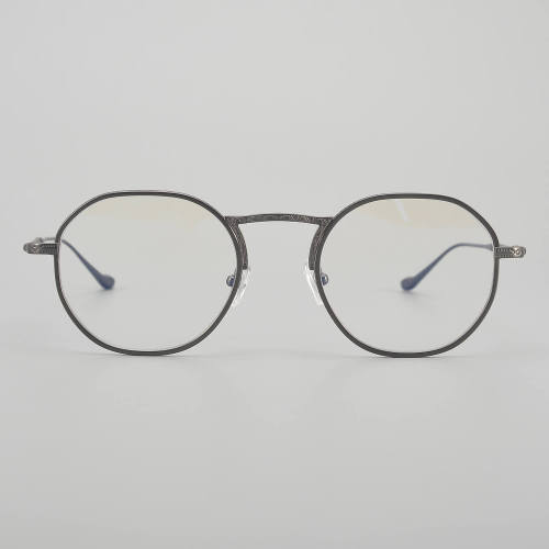 Round Titanium Glasses LE5223 - Gunmetal