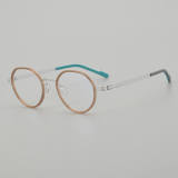 Round Titanium Glasses LE5314 - Brown - Silver