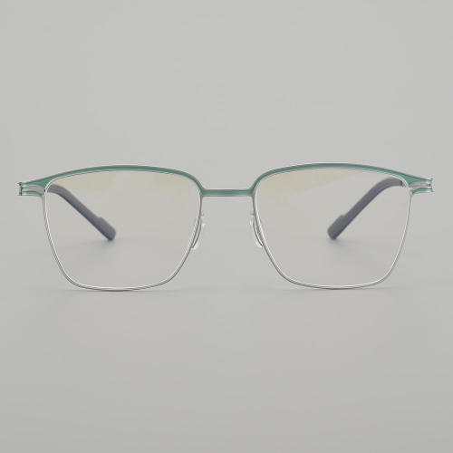 Square Titanium Glasses LE5296 - Blue - Silver