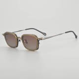 Clip On Square Titanium Glasses LE5091 - Gold - Silver