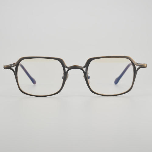 Clip On Square Titanium Glasses LE5091 - Brown - Bronze