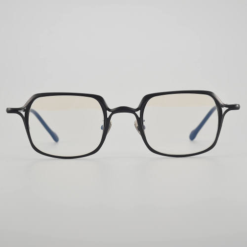 Clip On Square Titanium Glasses LE5091 - Black