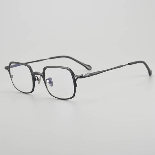 Clip On Square Titanium Glasses LE5091 - Black