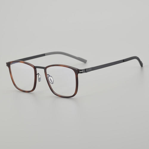 Square Titanium Glasses LE5153 - Tortoise - Black