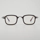 Square Titanium Glasses LE5120 - Brown - Gunmetal Front View
