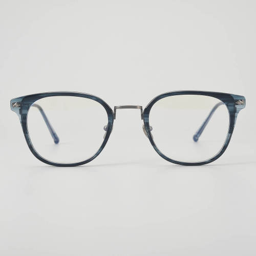 Square Titanium Glasses LE5131 - Striped - Gunmetal