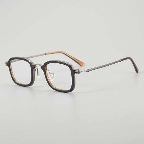 Square Titanium Glasses LE5120 - Brown - Gunmetal