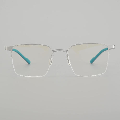 Half Rim Titanium Glasses LE5108 - Silver