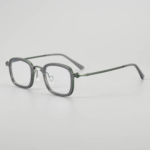 Square Titanium Glasses LE5120 - Grey - Green