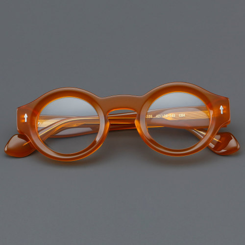 Round Acetate Glasses LE7016_Orange
