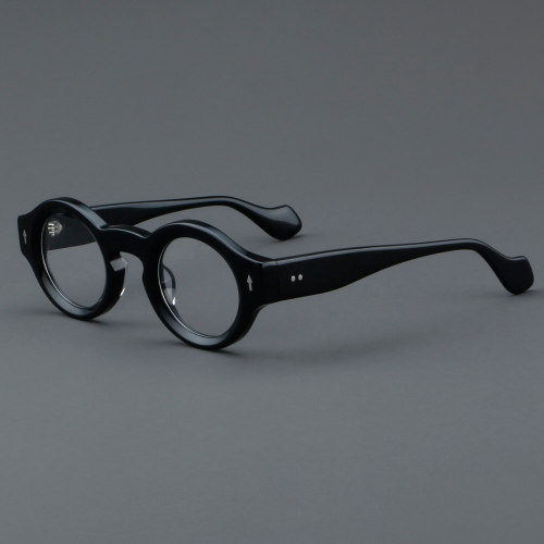 Round Acetate Glasses LE7016 - Black
