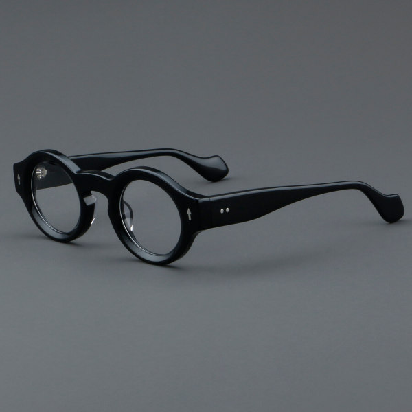 Round Acetate Glasses LE7016 - Black