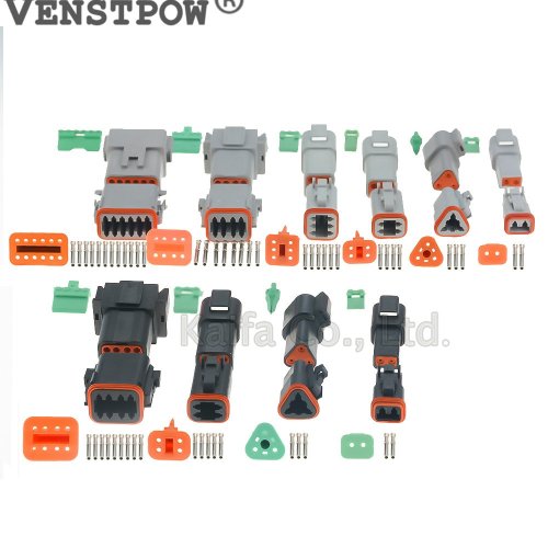 Kaifa 10 Sets Kit DT 6 Pin Waterproof Electrical Wire Connector Plug Kit 22-16Awg DT06-6S DT04-6P Kf00026-10