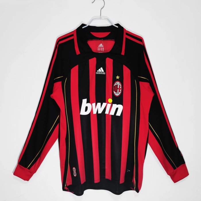 long sleeve 06-07 AC Milan Home Retro Jersey