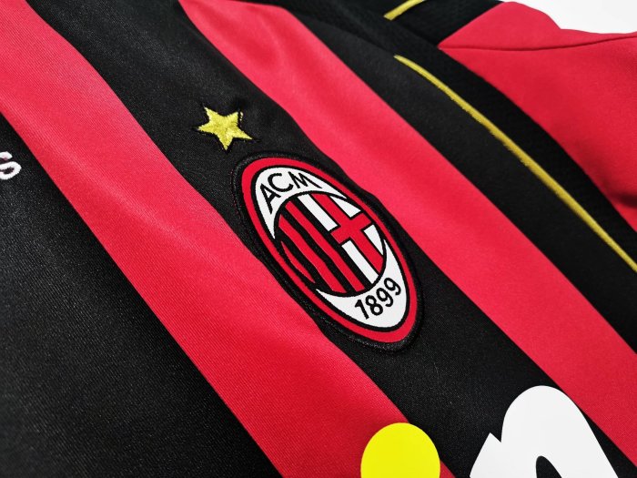 long sleeve 06-07 AC Milan Home Retro Jersey