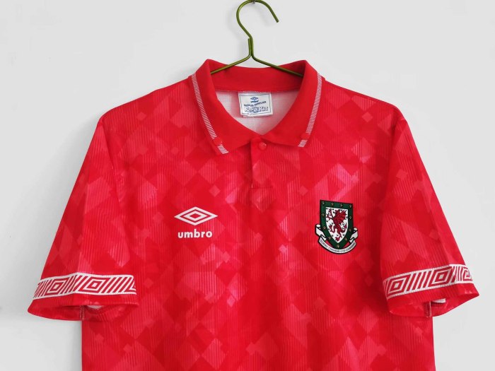 Retro 90-92 Wales Home Jersey