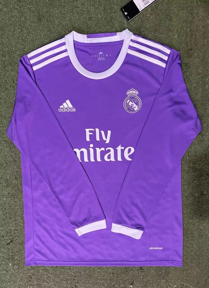 Long sleeve 16-17 Real Madrid Away Retro Jersey