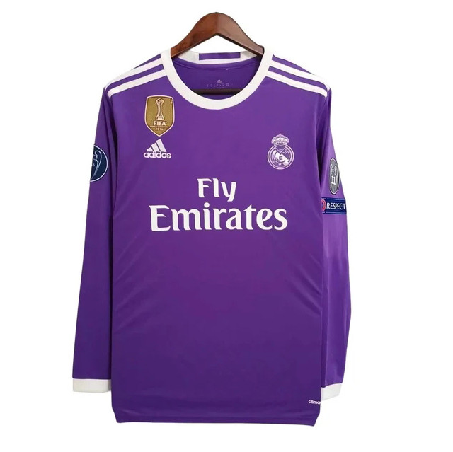 Long sleeve 16-17 Real Madrid Away Retro Jersey