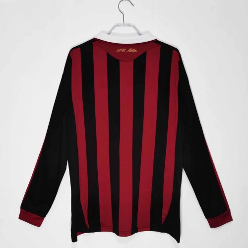 Long sleeve 09-10 AC Milan Home Retro Jersey