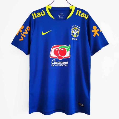 2020 Brazil Blue Training Clothes Retro Jersey