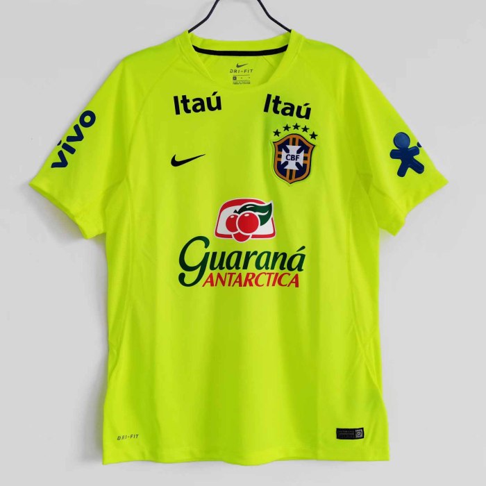 2020 Brazil Fluorescent Green Training Clothes Retro Jersey