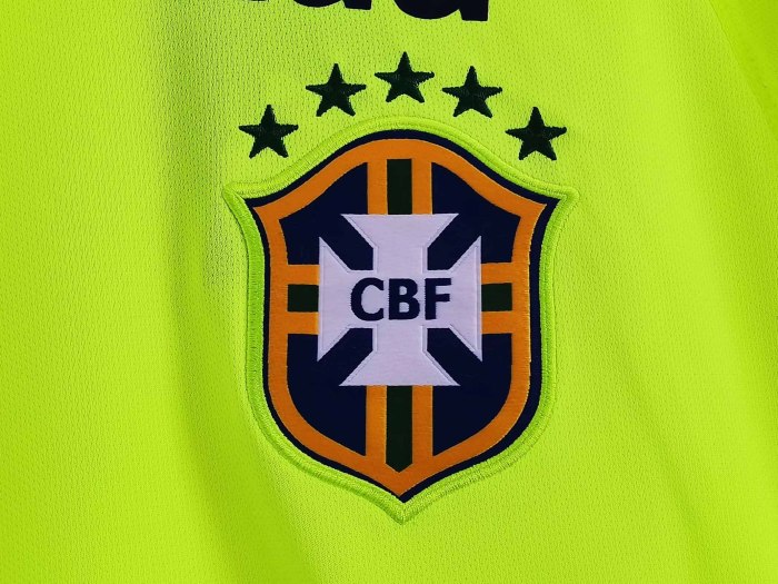 2020 Brazil Fluorescent Green Training Clothes Retro Jersey