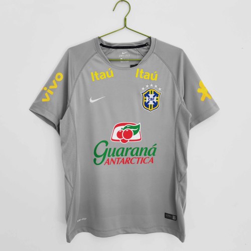 2022 Brazil  Gray Training Clothes Retro Jersey