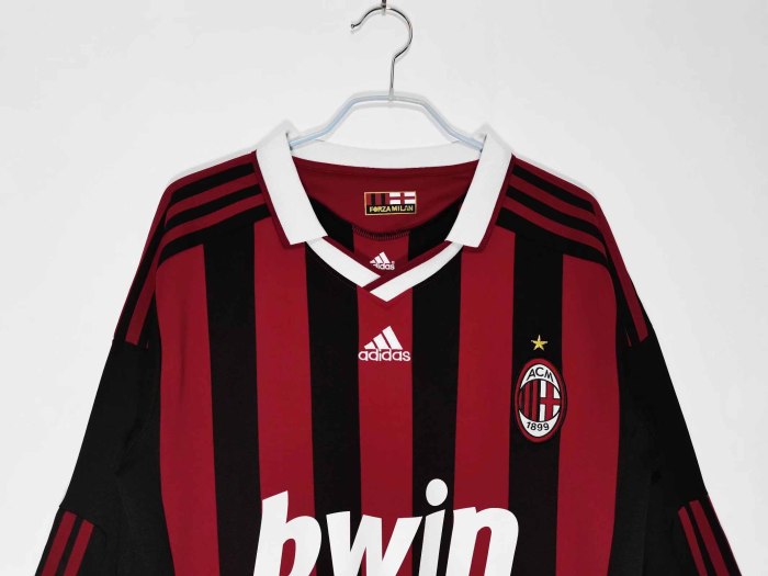 Long sleeve 09-10 AC Milan Home Retro Jersey
