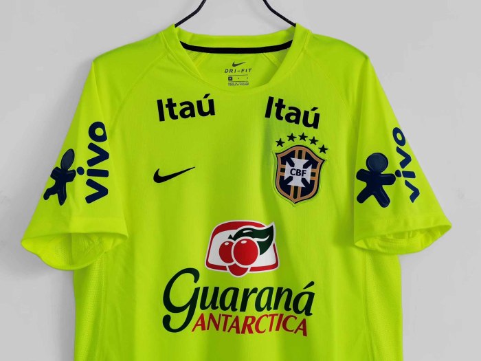 2020 Brazil Fluorescent Green Training Clothes Retro Jersey
