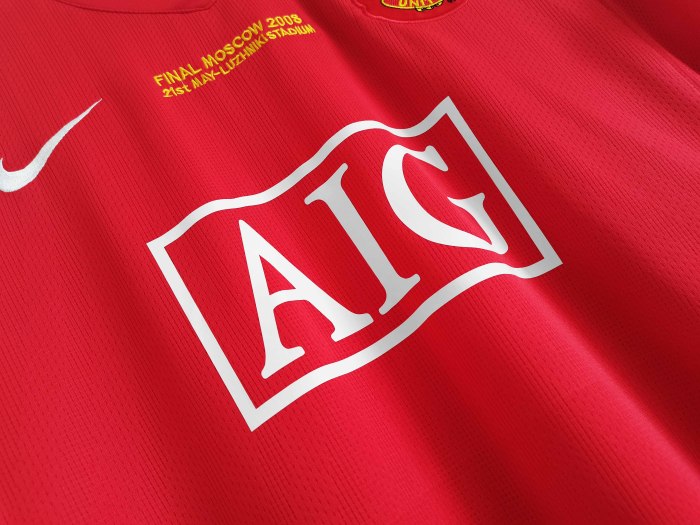 Long sleeve 07-08 Manchester United Home UEFA Champions League Retro Jersey