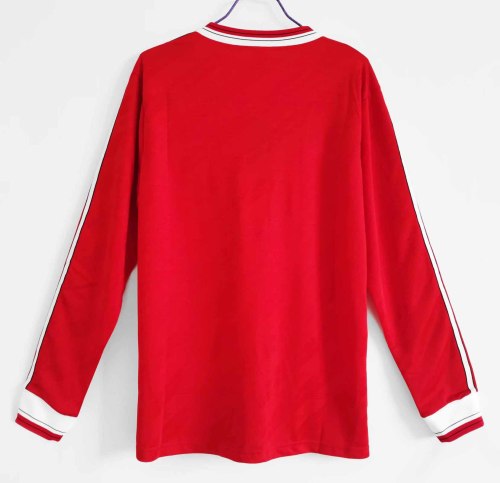 Long sleeve 86-88 Manchester United Home  Retro Jersey