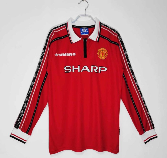 Long sleeve 98-99 Manchester United Home Retro Jersey