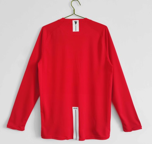 Long sleeve 07-08 Manchester United Home  League edition Retro Jersey